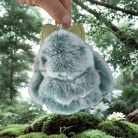 Resim Silver1 Gıoıo Yeni Sevimli Gerçek Saç Tilki Küçük Cinderblock Saç Araba Anahtarlık Kolye Ins Pixie Peluş Top Çanta Aksesuarları (Yurt Dışından) 