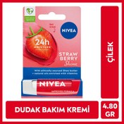 Resim Nivea Çilek Renkli Nemlendirici Dudak Bakım Kremi ve Parlatıcısı 4.8 gr 