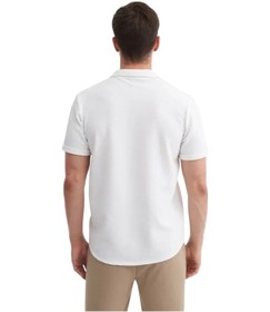 Resim Slim Fit Dar Kesim Kalın Kısa Kol Gömlek Beyaz 