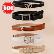 Resim Kadınlar için 5 adet Moda Bel Kemerleri - Dekoratif Tokalarla Çok Yönlü Kemerler, Günlük ve Resmi Durumlar İçin Mükemmel, Hediye Hazır 