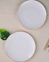 Resim Tabak Evi Porselen Altın Yaldız Pasta Tabağı 20.50 CM 2'li 