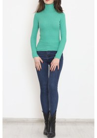 Resim Buyers Butik - Balıkçı Yaka Body Yeşil - 8338.1567. 001 