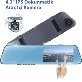 Resim Vrpro 4.3 Inç Arka ve Ön Görüş Kayıt Sistemli G- Sensörlü Dikiz Aynası 