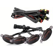 Resim Dream011 Siyah Kabuk 4 Adet Otomatik Ön Izgara Led Işıklar Dekoratif Sarı Sigara Lensi 