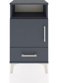Resim Arges Komodin 2 Raflı Tek Kapaklı 44x30x80 Antrasit-antrasit Antrasit 