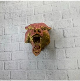 Resim Dekoratif Asılabilir Jaguar Başı 3d Duvar Heykeli Gold Red 20x16 Cm 