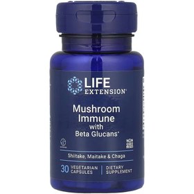 Resim Life Extension Mushroom Immune Beta Glucans Shiitake, Maitake, Chaga 30 Veg Caps 