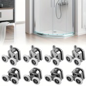 Resim 8 Adet Sessiz Kayar Duş Kapısı Rulmanları - 23mm Alüminyum Alaşımlı Üst & Alt Tekerlekler, 4-6mm Cam Kapılarda Pürüzsüz, Gürültüsüz İşlem için Çarpışma Önleyici Pedler & Vidalar - Kolay Kurulum & Bakım, Kayar Kapı Rulmanları 