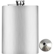 Resim Mena Rise 8 Oz 235 cc Cep Tipi Vidalı Kapak Çelik Konyak Viski Içki Matarası (Huni Dahil) 