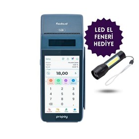 Resim Propay P1000 ECR Android Yazar Kasa POS - Led El Feneri Hediye 