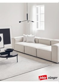 Resim Mode Soft Üçlü Kanepe Koltuk 3 Modül 01 Kırık Beyaz Keten Kumaş 