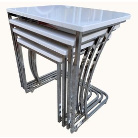 Resim 4'Lü C Zigon Sehpa Tekerli (Koltuk Altına Girebilen Model) 