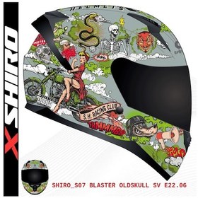 Resim Shiro Fullface Blaster Ol Motosiklet Kaskı Kapalı Grafik 