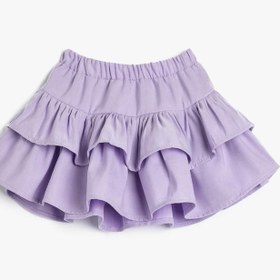 Resim Kız Bebek Mini Etek Katlı Volümlü Modal Kumaş 