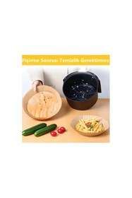 Resim Home Her Modele Uyumlu 50 Adet Airfryer Pişirme Kağıdı Hijyenik Yağlı Kağıt Airfryer Hava Fritözü 