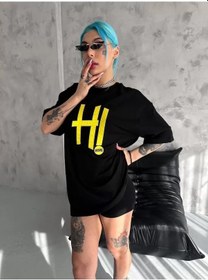 Resim Nnstartshopping Unisex Nakış İşlemeli T-shirt - Siyah Siyah 