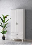 Resim Erezogullari_Mobilya Irmak 2 Kapılı 2 Çekmeceli Gardrop Elbise Dolabı 80X48X195Cm 