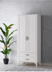Resim Erezogullari_Mobilya Irmak 2 Kapılı 2 Çekmeceli Gardrop Elbise Dolabı 80X48X195Cm 