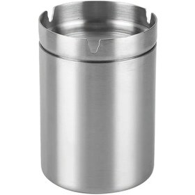 Resim Dashanshop Rüzgara Dayanıklı Paslanmaz Çelik Silvery Küllük Kapaklı Ev Ofis Araç Dekoru 