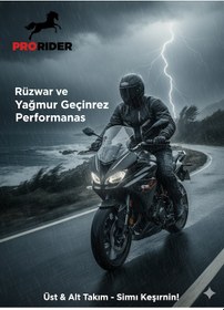 Resim Prorıder Premium Lux Yağmurluk Takım Alt Üst Su Ve Rüzgar Geçirmez Termal Motosiklet Yağmurluğu Unisex 