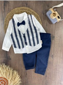 Resim Erkek Bebek Papiyonlu 2 Li Takım Lacivert 