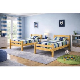 Resim CopperWood Doğal Ahşap Montessori Ayrılabilir Ahşap Ranza ve Karyola 