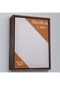 Resim Kahverengi Çerçeveli Tuval 70 x 100 CM Yatay & Dikey Profesyonel %100 Pamuk Boş Tablo 
