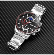 Resim Novahub Skmeı 9250 Erkekler Ay Evresi Kronometre Tarih Altı Pin Paslanmaz Çelik Kayış Kuvars İzle Gümüş Siyah Çok Renkli, Pratik Tasarım Çok Renkli 