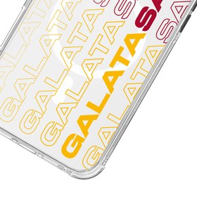 Resim Galatasaray Dikey Metin Şeffaf Magsefe Telefon Kılıfı - iPhone 15 Pro 