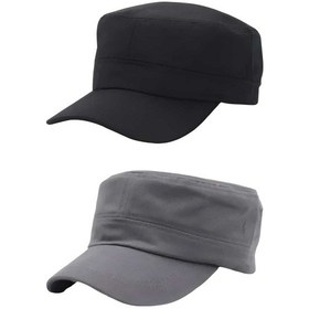 Resim Uniquetrenders Unisex Pamuklu Castro Şapka 2 Adet Siyah Gri Siyah - Gri 