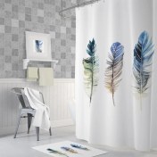 Resim Zethome Tropik Plume Banyo Duş Perdesi Tek Kanat 1 x 180 x 200 cm 
