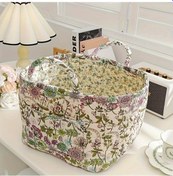 Resim Chuangyinshop 1 Adet Yıkanabilir Floral Çamaşır Ve Aksesuar Saklama Sepeti, Taşınabilir Pastoral Stil 