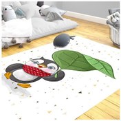 Resim Momys Care Kutup Yıldızı Penguen Çocuk Odası Halı 100x160 Cm - Beyaz 