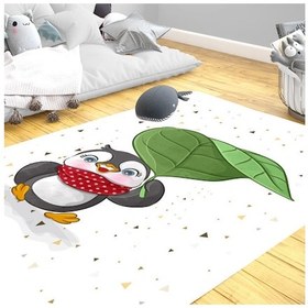 Resim Momys Care Kutup Yıldızı Penguen Çocuk Odası Halı 100x160 Cm - Beyaz 