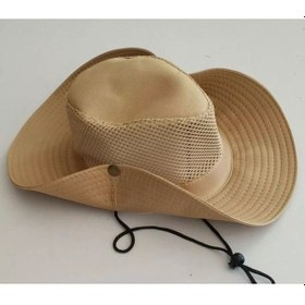 Resim Reva Snap Düğmeli Yürüyüş Ve Avcılık Panama Şapkası Fileli Unisex Bej 