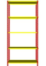 Resim Sarı Kırmızı Taraftar Rafı - Taraftar Rafları 31x93 Cm-1.00 Mm-200 Cm Galvaniz 