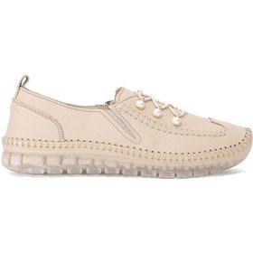 Resim Voyager Y9871 Kadın Hakiki Deri Ortopedik Casual Ayakkabı Bej Bej 