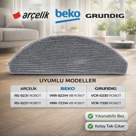 Resim Öz Beyaz Eşya Grundig VCR-7330 Robot Süpürge Paspas Bezi 
