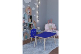 Resim Remaks Twiti Yaz Sil Yüzey Çocuk Masa Sandalye Takımı 1 Aktivite Oyun Masası 1 Sandalye - Mavi 