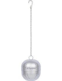 Resim Tomshoo Saf Titanyum Çay Süzgeci Dış Mekan Kampı Ultra Hafif Taşınabilir Çay Topu Çay Süzgeci Gümüş 