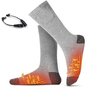 Resim Moveevo Islak Sıcaklık 50 C Sabit Isıklı Elektrikli Socks, Karbon Fiber Isıtıcı, Dış Etkinlikler İçin Isınır Ayakluk, Gri Pil Yok, Transfer Kablosuyla Pilsiz Gri 