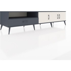 Resim Kronos Tv Ünitesi 3 Raflı Tek Çekmeceli 3 Kapaklı 220x59x51 Antrasit-aytaşı/antrasit Aytası/antrasıt - Antrasıt 