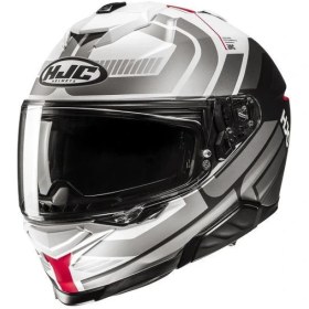Resim Hjc I71 Vız MC1SF Kapalı Motosiklet Kaskı Beyaz Gri Kırmızı 