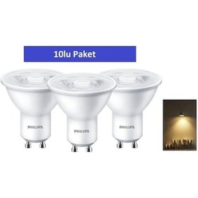 Resim 10Adet Philips Essential 4.7W Led Spot Ampul Beyaz Gu10 . 