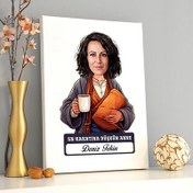 Resim Rahatına Düşkün Anne Karikatürlü Kanvas Tablo 
