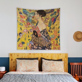 Resim Lady with a Fan Duvar Örtüsü - 160 cm x 160 cm 