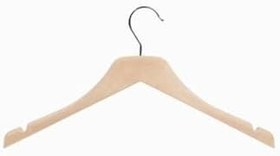 Resim 10'lu DCK 40cm Ahşap Görünümlü Dolgulu Plastik Üst Grup Askısı Ahşap 