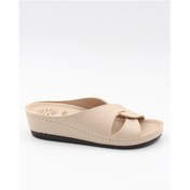 Resim Bento 15036 Bej Dolgu Topuk Anatomik Kadın Terlik-bej Bej 