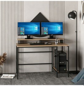 Resim Minarmobilya Minar Greta Çalışma Masası Modül2 - Dore/Siyah Ceviz 