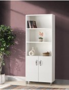 Resim SİVAS GÖZDE MOBİLYA Buket Dolaplı 5 Raflı Kitaplık 70x32x178cm 